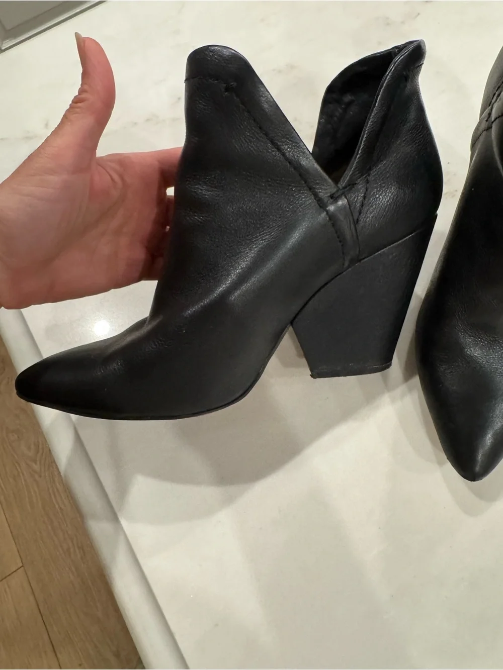 Splendid brand black Leather Pointed Heel Ankle Boot